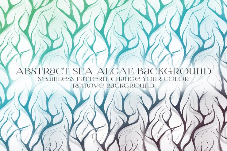 PSD abstract sea algae pattern on remove background texture