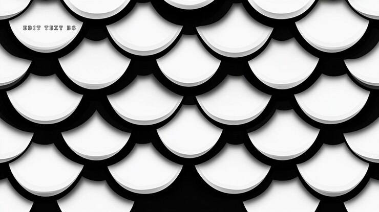 PSD abstract seamless pattern of overlapping white scales on black background