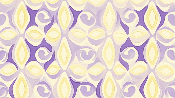 PSD abstract seamless pattern with purple and yellow floral shapes