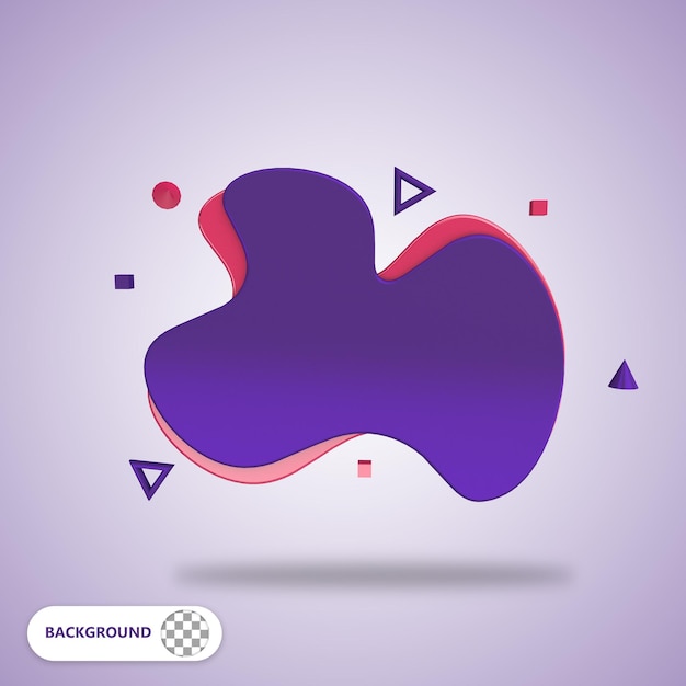 Abstract shape 3d illustration for psd composition