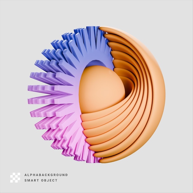 PSD 추상형 3d 렌더링 일러스트레이션