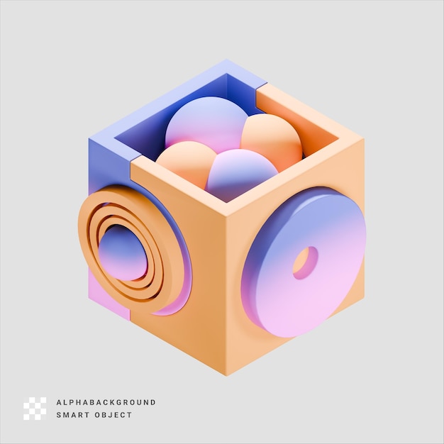 PSD abstract shape 3d render illustration