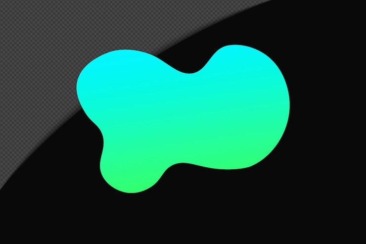 PSD abstract shape gradient element met groen blauwe kleur template psd png design