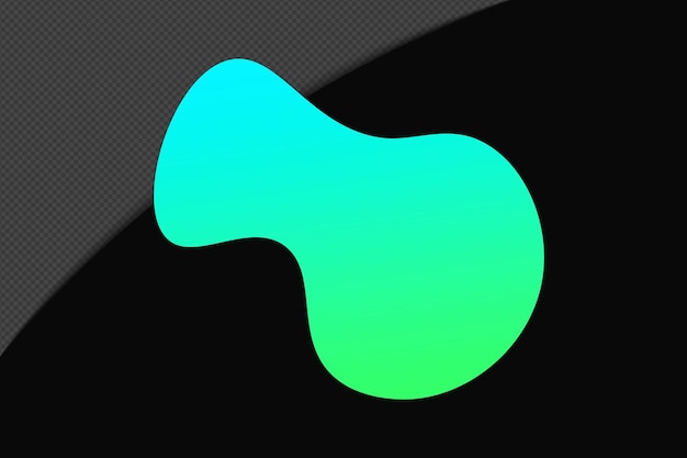 PSD abstract shape gradient element with green blue color template psd png design