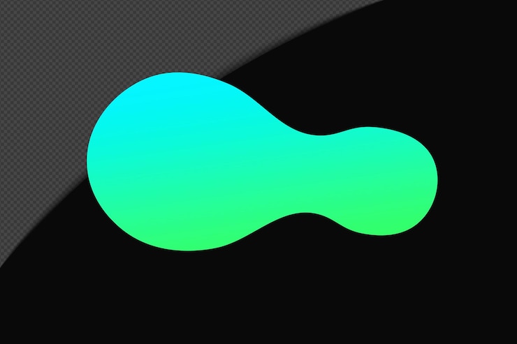 PSD abstract shape gradient element with green blue color template psd png design