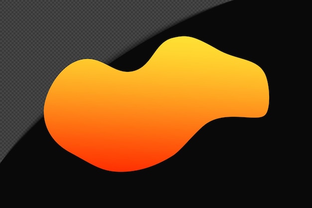 PSD abstract shape gradient element with orange colorful color template psd design