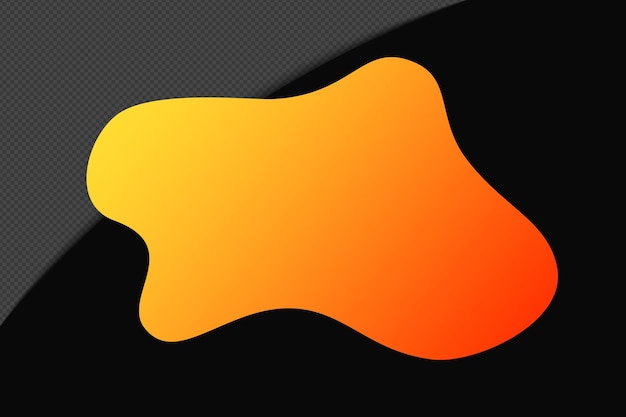 Abstract shape gradient element con modello di colore giallo arancione psd png design