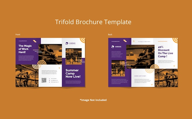 PSD abstract shape sport trifold brochure template