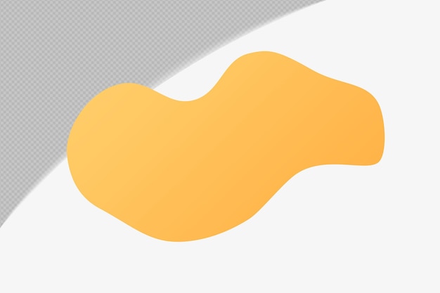 PSD Абстрактная форма прозрачный элемент с желтым мягким цветом шаблон psd png дизайн