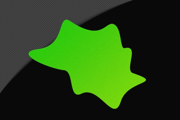 PSD abstract shape transparent grainy gradient element with neon green color template psd png design