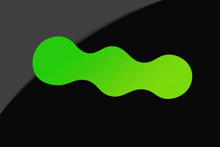 PSD abstract shape transparent grainy gradient element with neon green color template psd png design