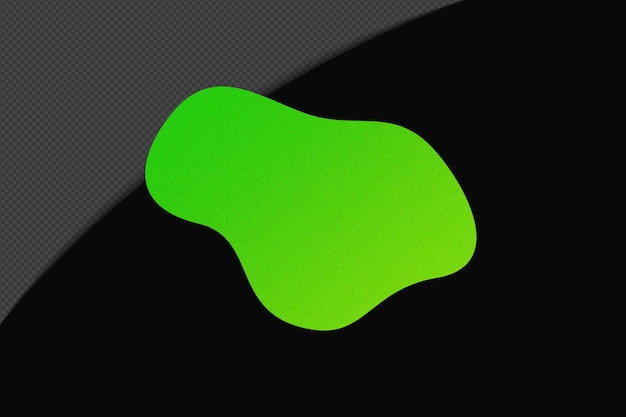 abstract shape transparent grainy gradient element with neon green color template psd png design
