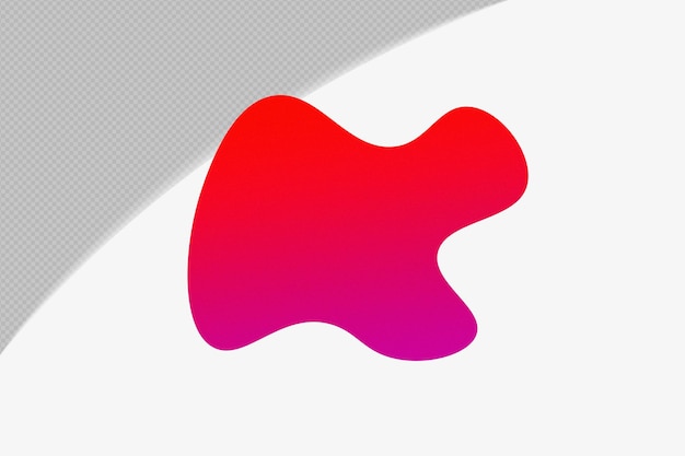 PSD abstract shape trasparente grainy gradient element con modello di colore rosso psd png design