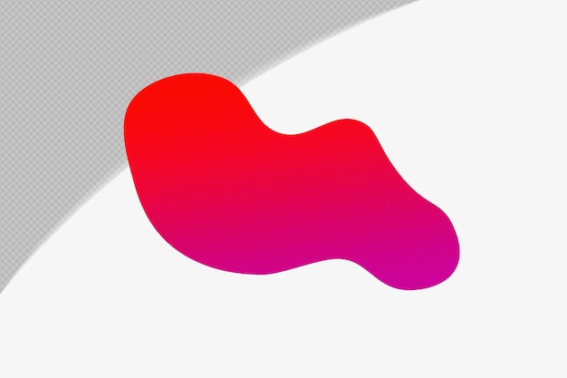 abstract shape transparent grainy gradient element with red color template psd png design