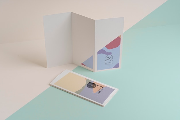 Abstract shapes brochure mock-up