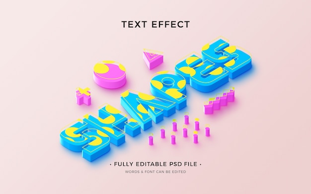 Abstract shapes text effect