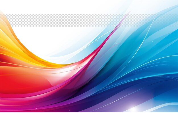 PSD abstract shining waves curves in transparent background