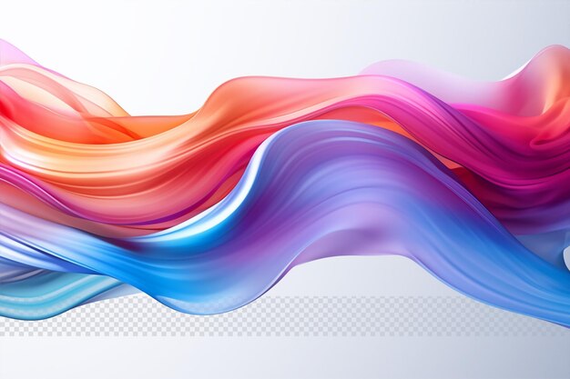 PSD abstract shining waves curves in transparent background