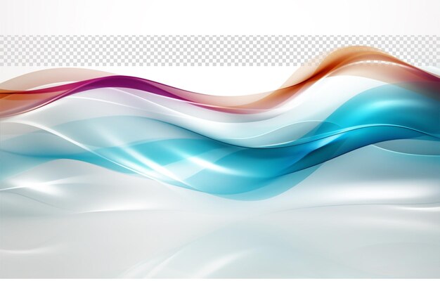 PSD abstract shining waves curves in transparent background