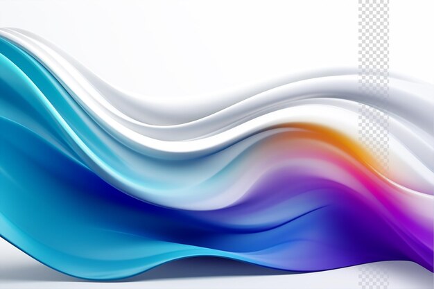 PSD abstract shining waves curves in transparent background