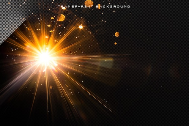 PSD abstract solar lens flare in transparent overlay