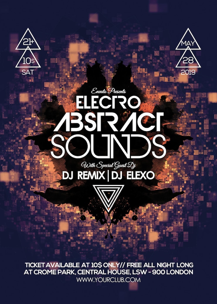 PSD abstract sounds party flyer