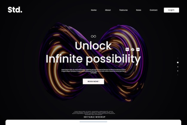 PSD abstract sphere second version art landing page