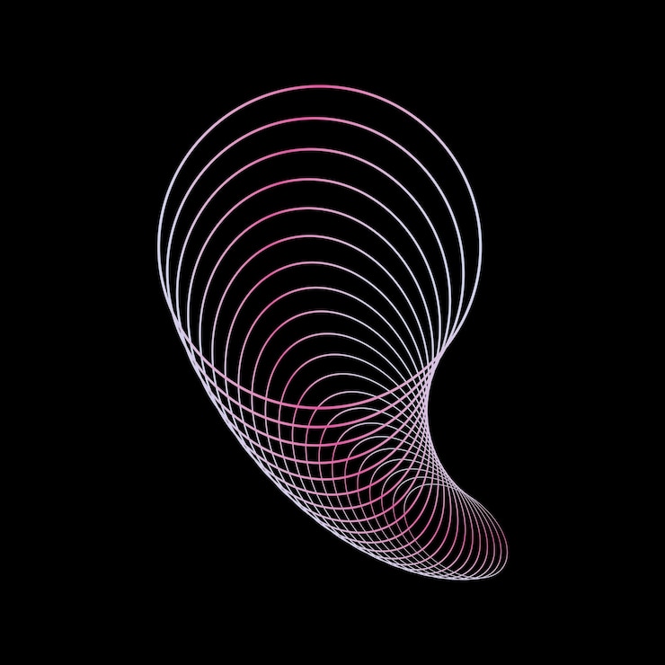 PSD abstract spiral of layered geometric circles with a gradient