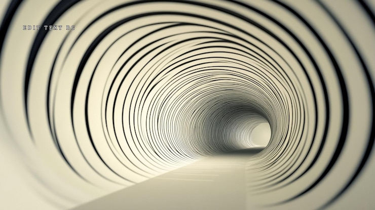 PSD abstract spiral tunnel with light at the end