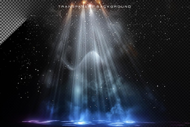 PSD abstract spotlight stage light transparent overlay