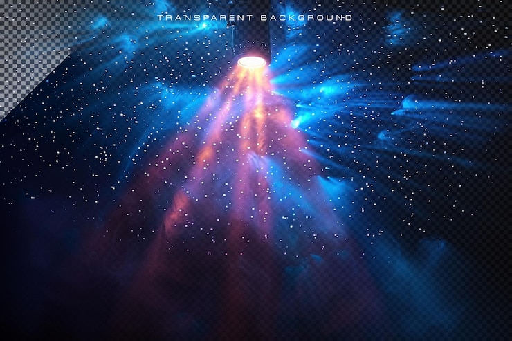 PSD abstract spotlight stage light transparent overlay