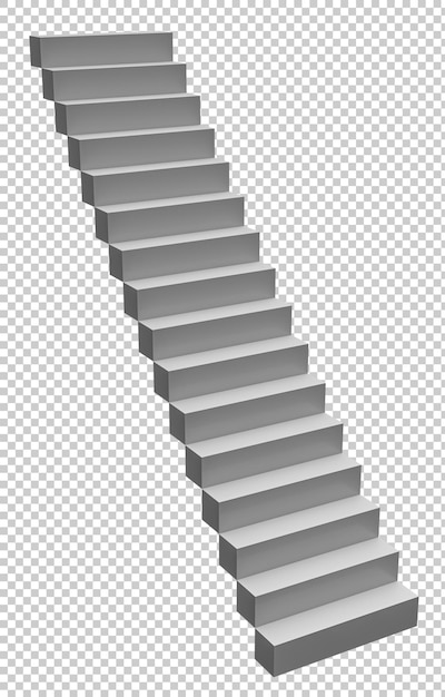 abstract staircase stairs with steps isolated on transparent psd business and construction concept
