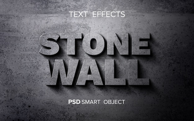 PSD abstract stone text effect