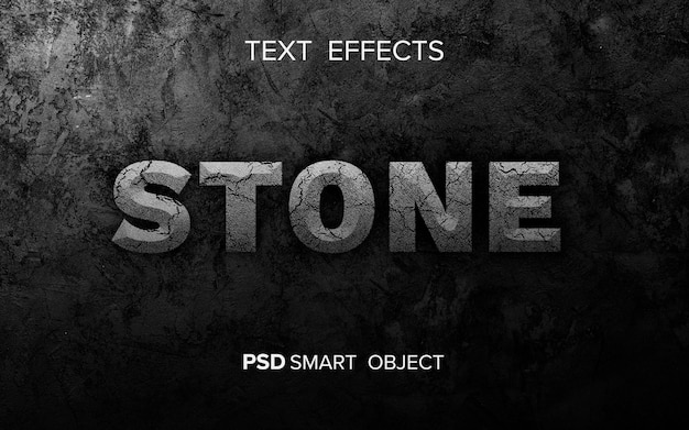 PSD abstract stone text effect