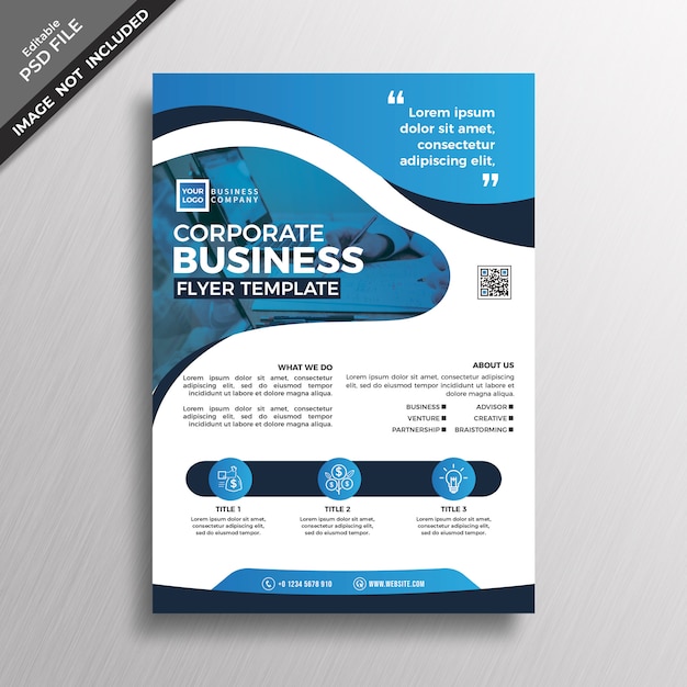 PSD abstract style blue business flyer template design