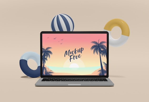 PSD abstract summer concept with device