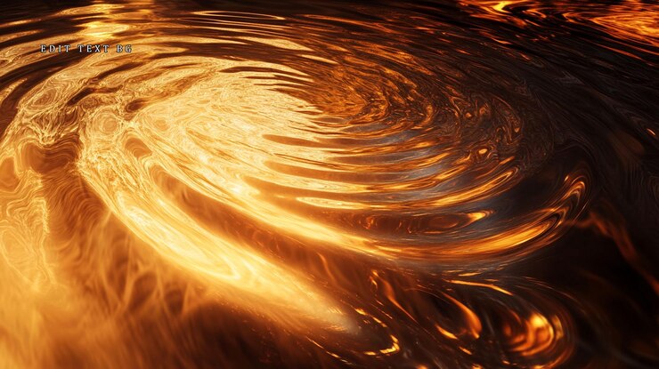 PSD abstract swirling fiery orange and brown liquid vortex