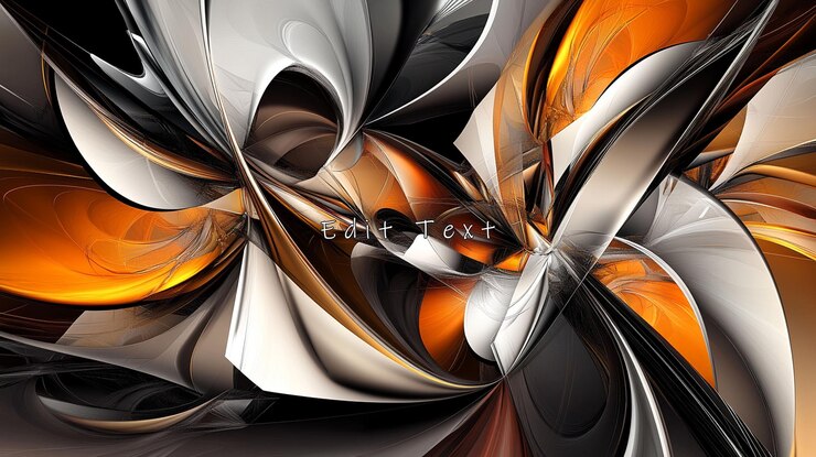 PSD abstract swirling metallic orange and grey shapes