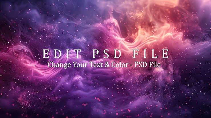PSD abstract swirling nebula with shimmering stardust
