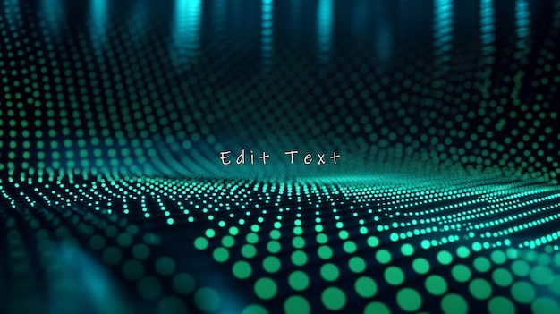 abstract teal glowing particle wave background