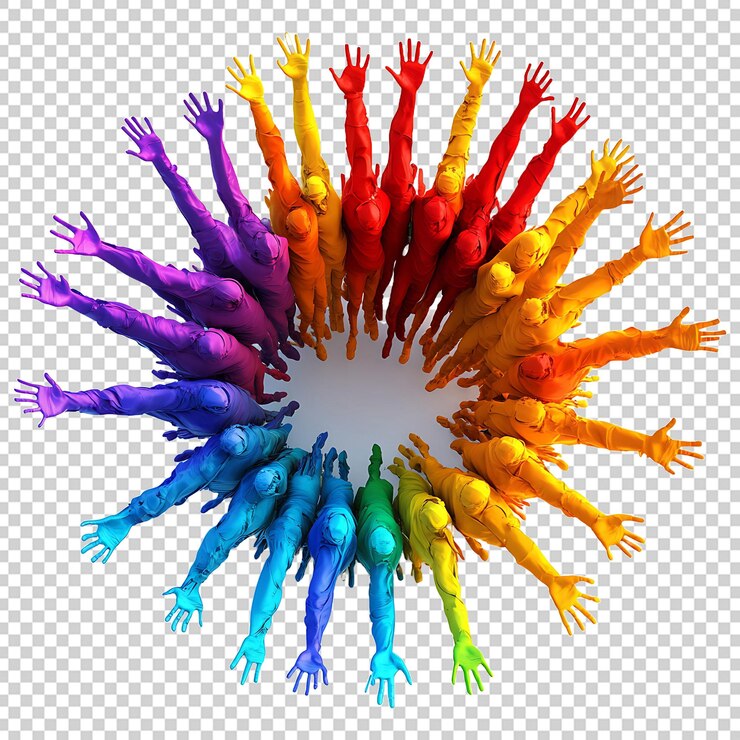 PSD abstract team welcome isolated on transparent background