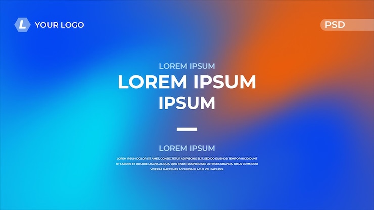 PSD abstract tech blauwe poster