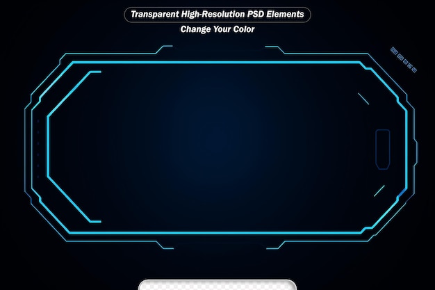 PSD abstract tech sci fi hologram frame template design background