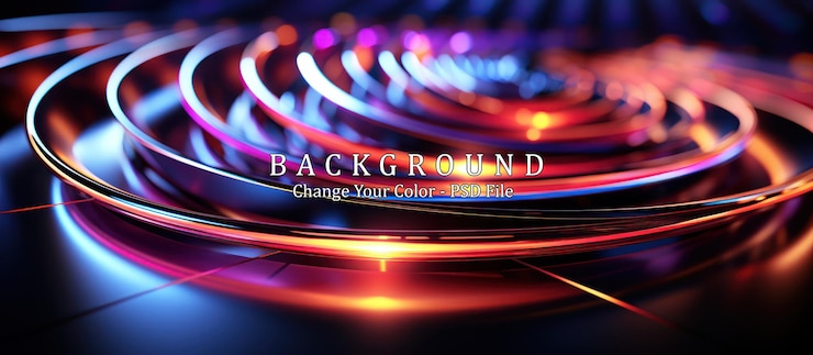 PSD abstract technology background creative glowing circle shape