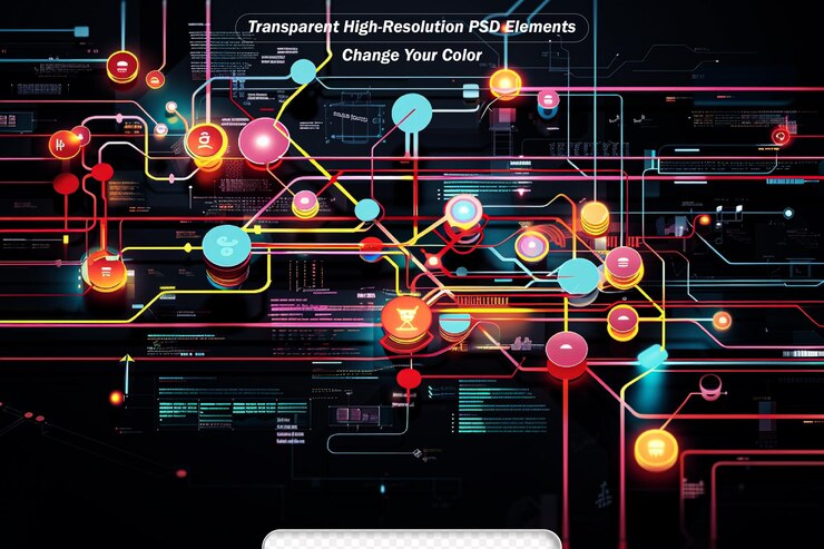 PSD abstract technology blue background design