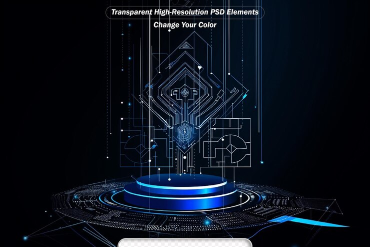 PSD abstract technology chip processor background circuit board