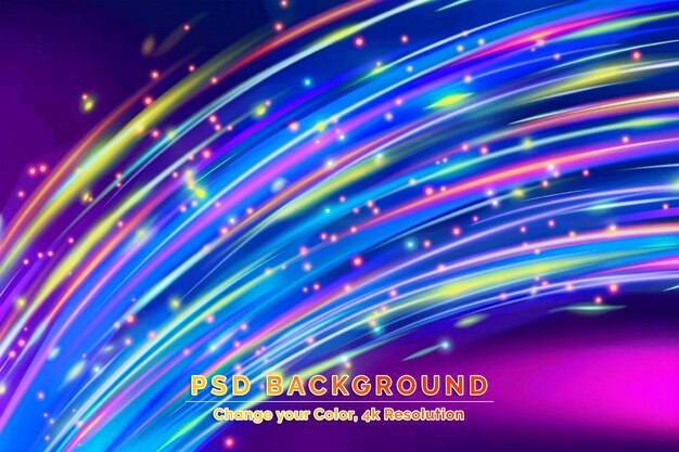 PSD abstract technology futuristic glowing blue and red light curved lines