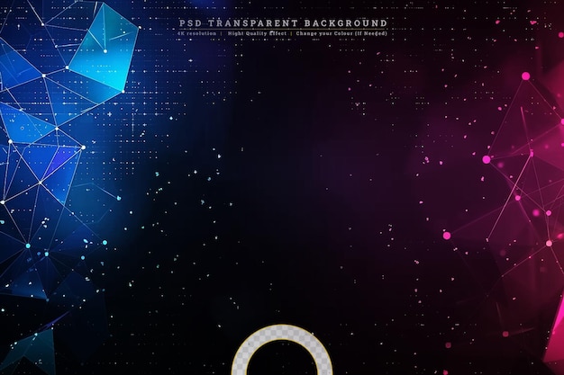 abstract technology with low poly mesh diagram on transparent background