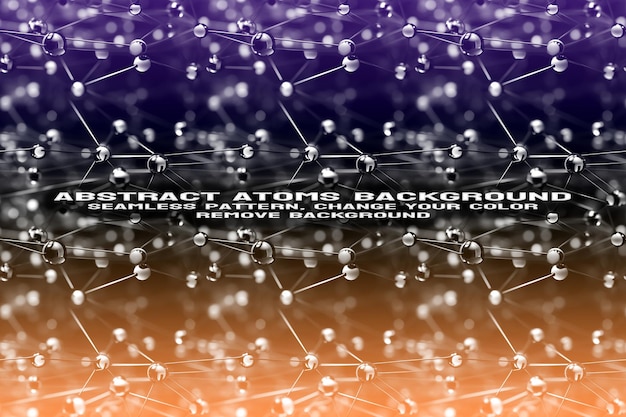 Abstract Textured Background with Editable Molecule and Atom Pattern PSD Format