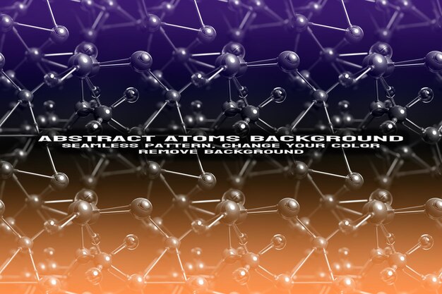 Abstract Textured Background with Editable Molecule and Atom Pattern PSD Format